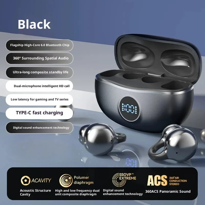 Original Sony Wireless Headphones D151 Open-back Clip-on Style, Bluetooth 5.4 Sports Earphone Hi-Fi Noise canceling Headset