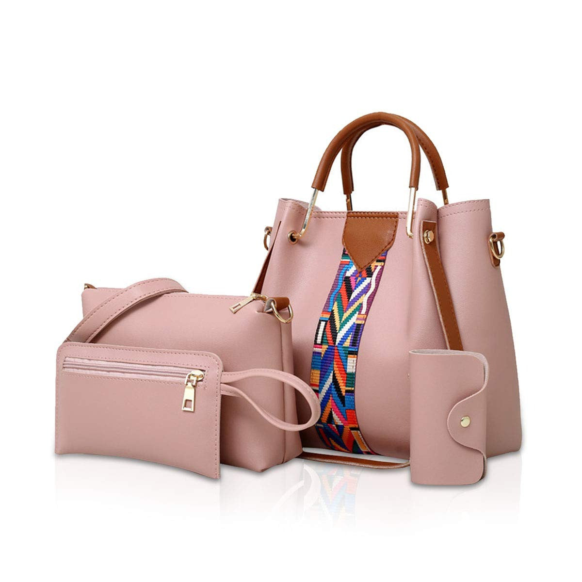 Women Handbags Shoulder Bags 4 Pcs Handbags For Ladies Top-Handles Crossbody Bags Purse Wallet