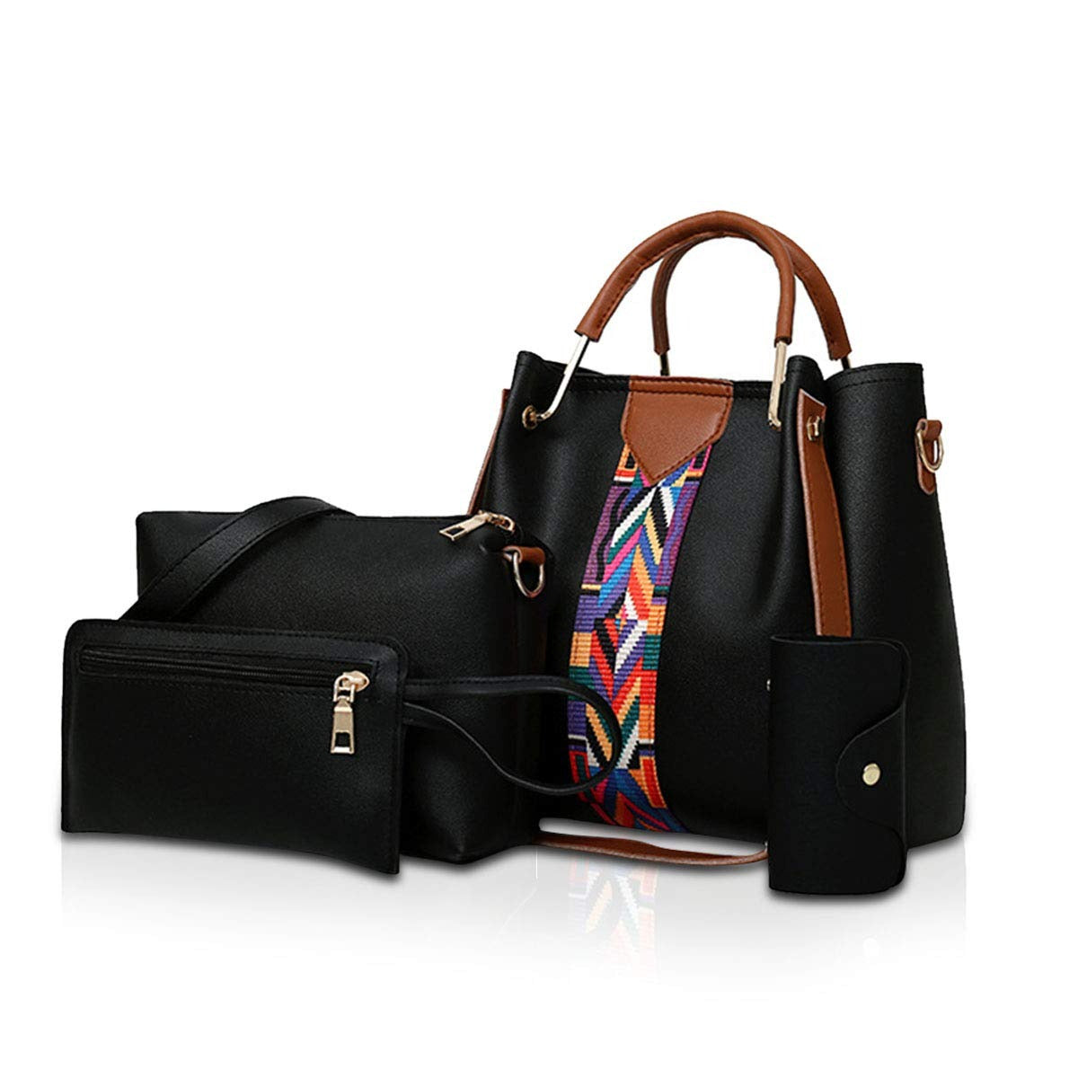 Women Handbags Shoulder Bags 4 Pcs Handbags For Ladies Top-Handles Crossbody Bags Purse Wallet