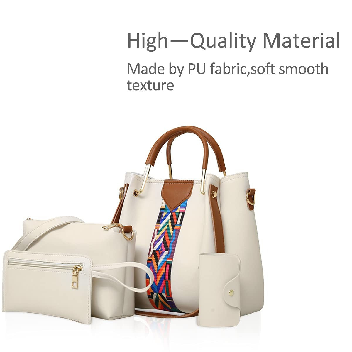 Women Handbags Shoulder Bags 4 Pcs Handbags For Ladies Top-Handles Crossbody Bags Purse Wallet