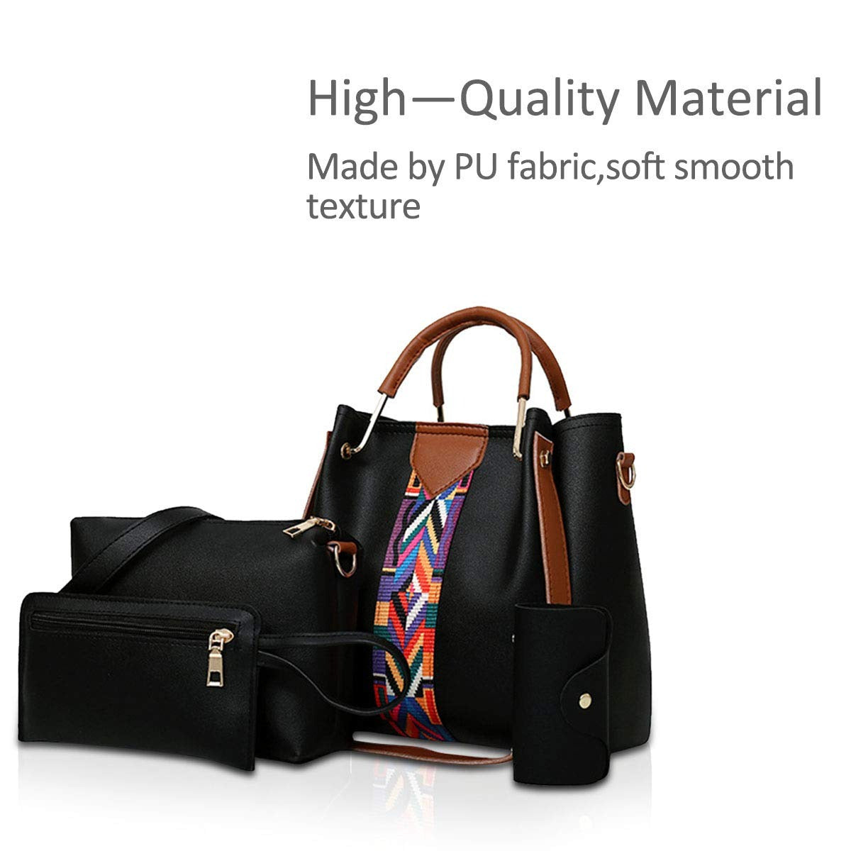 Women Handbags Shoulder Bags 4 Pcs Handbags For Ladies Top-Handles Crossbody Bags Purse Wallet