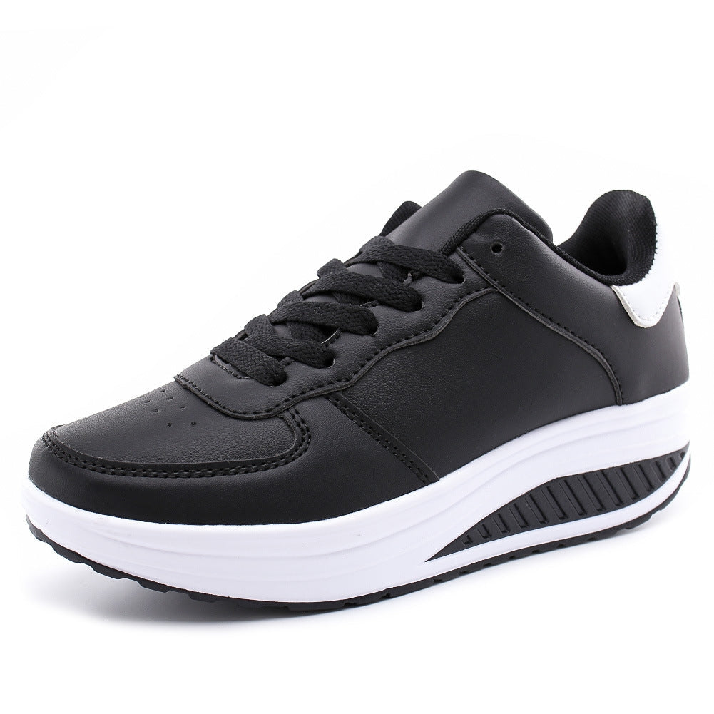 Women's Shoes, Flying Woven Leather Shoes, Sports Platform Shoes, Student Platform Shoes
