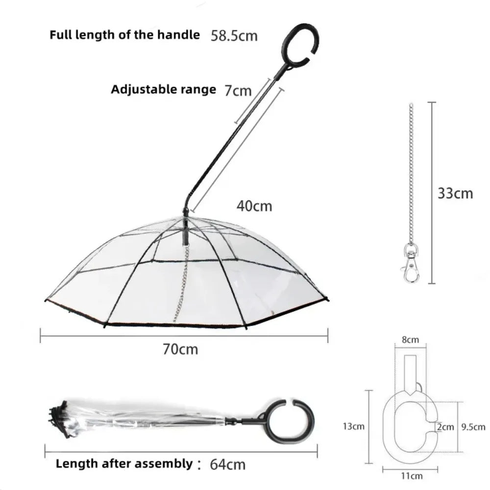 Transparent Cat And Dog Rain Umbrella