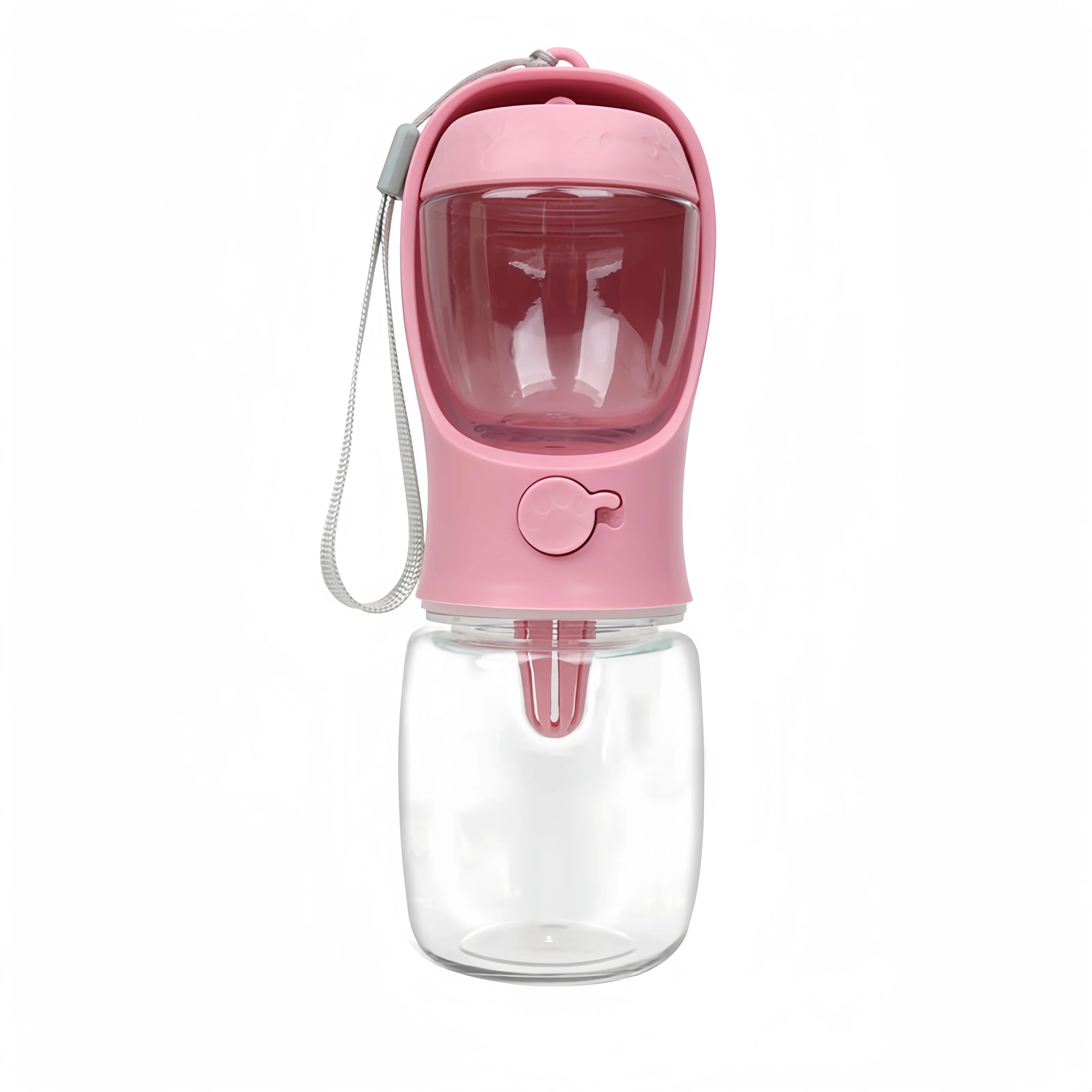 Portable Dog & Cat Water Bottle with Food Storage – 350ml/550ml Travel Pet Feeder Bowl