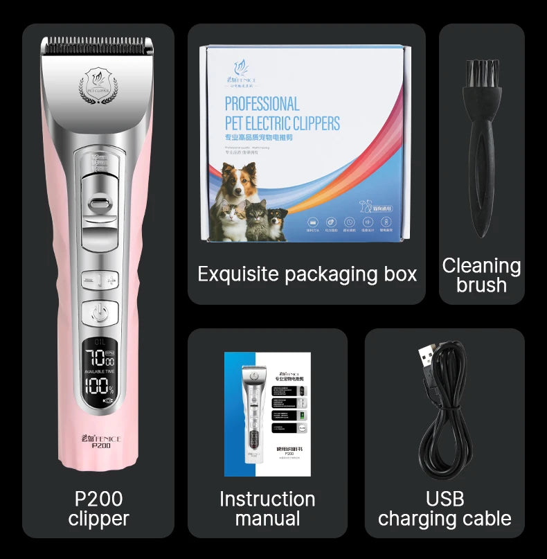 Pet Dog Grooming Clipper Rechargeable Shaver Set