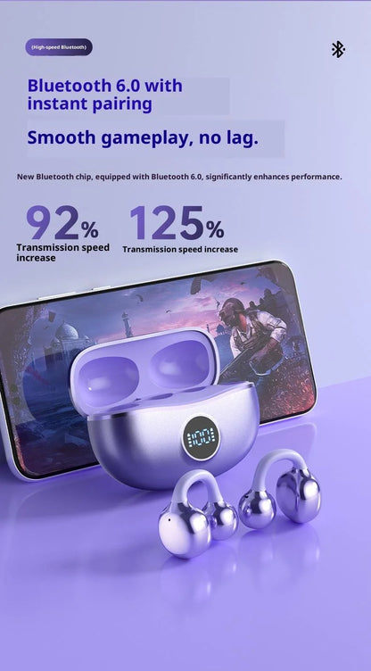 Original Sony Wireless Headphones D151 Open-back Clip-on Style, Bluetooth 5.4 Sports Earphone Hi-Fi Noise canceling Headset