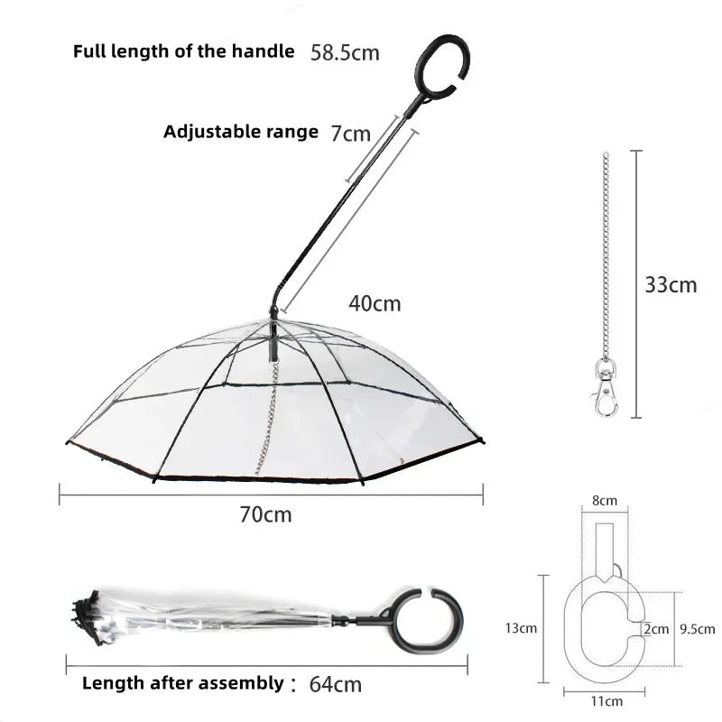 Transparent Cat And Dog Rain Umbrella