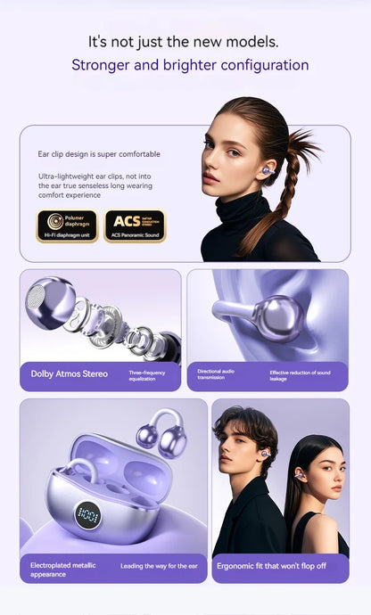 Original Sony Wireless Headphones D151 Open-back Clip-on Style, Bluetooth 5.4 Sports Earphone Hi-Fi Noise canceling Headset