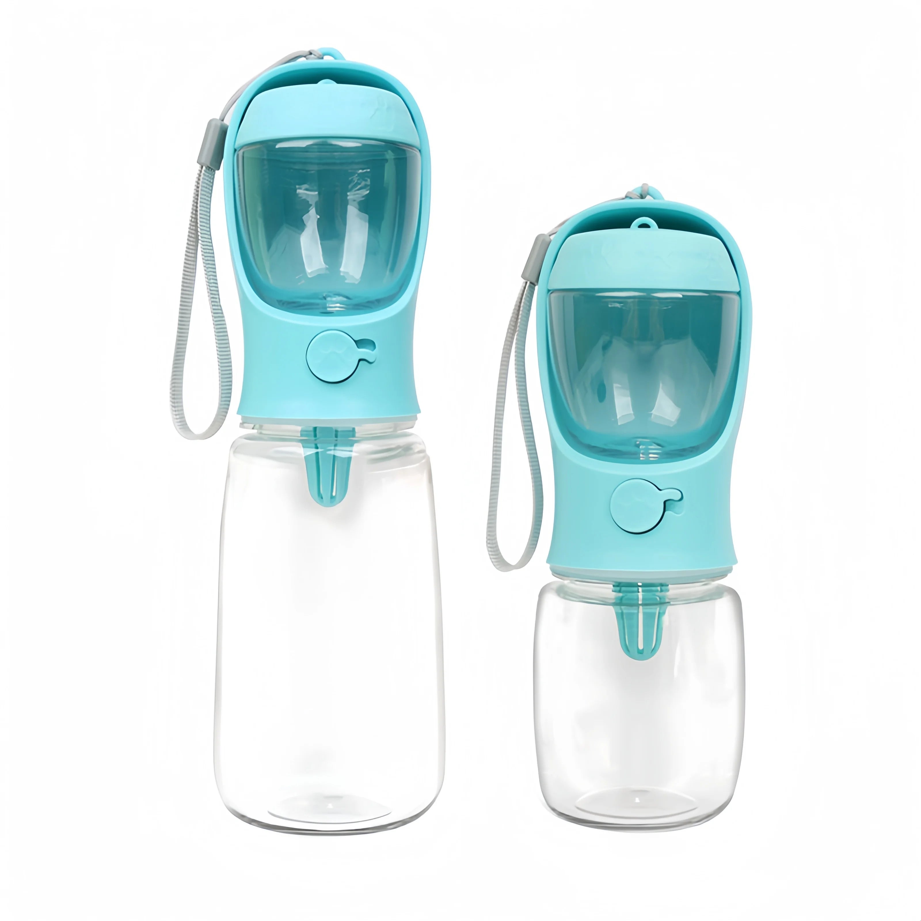Portable Dog & Cat Water Bottle with Food Storage – 350ml/550ml Travel Pet Feeder Bowl