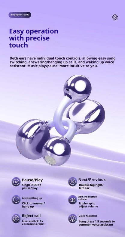 Original Sony Wireless Headphones D151 Open-back Clip-on Style, Bluetooth 5.4 Sports Earphone Hi-Fi Noise canceling Headset
