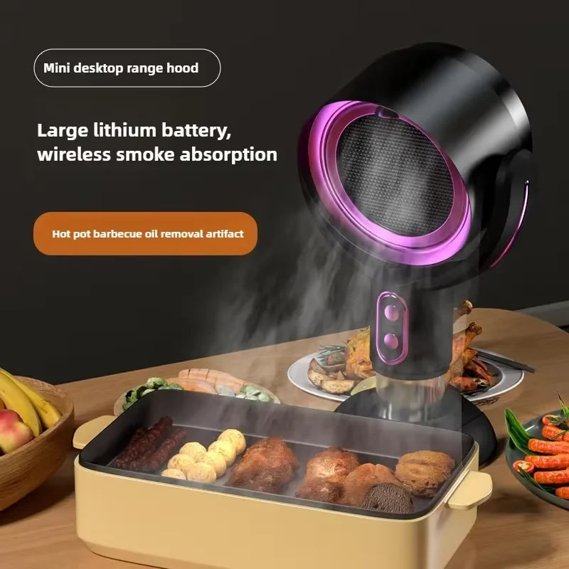 Portable Desktop Range Hood – Rechargeable Air Filter for BBQ, Hot Pot & Indoor Cooking