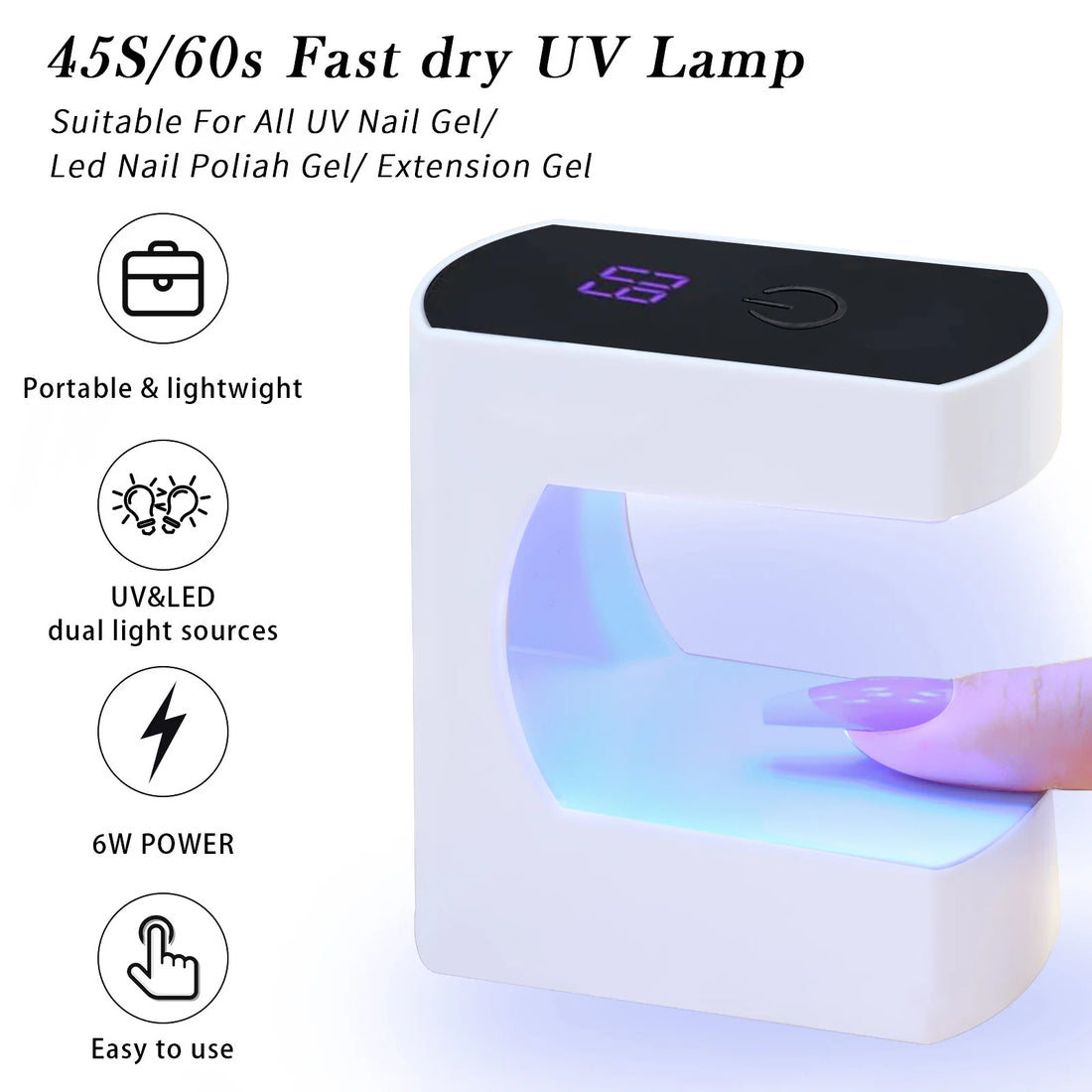 Mini USB Nail Lamp LED & UV – Portable Gel Polish Dryer with Smart Sensor & Fast Curing