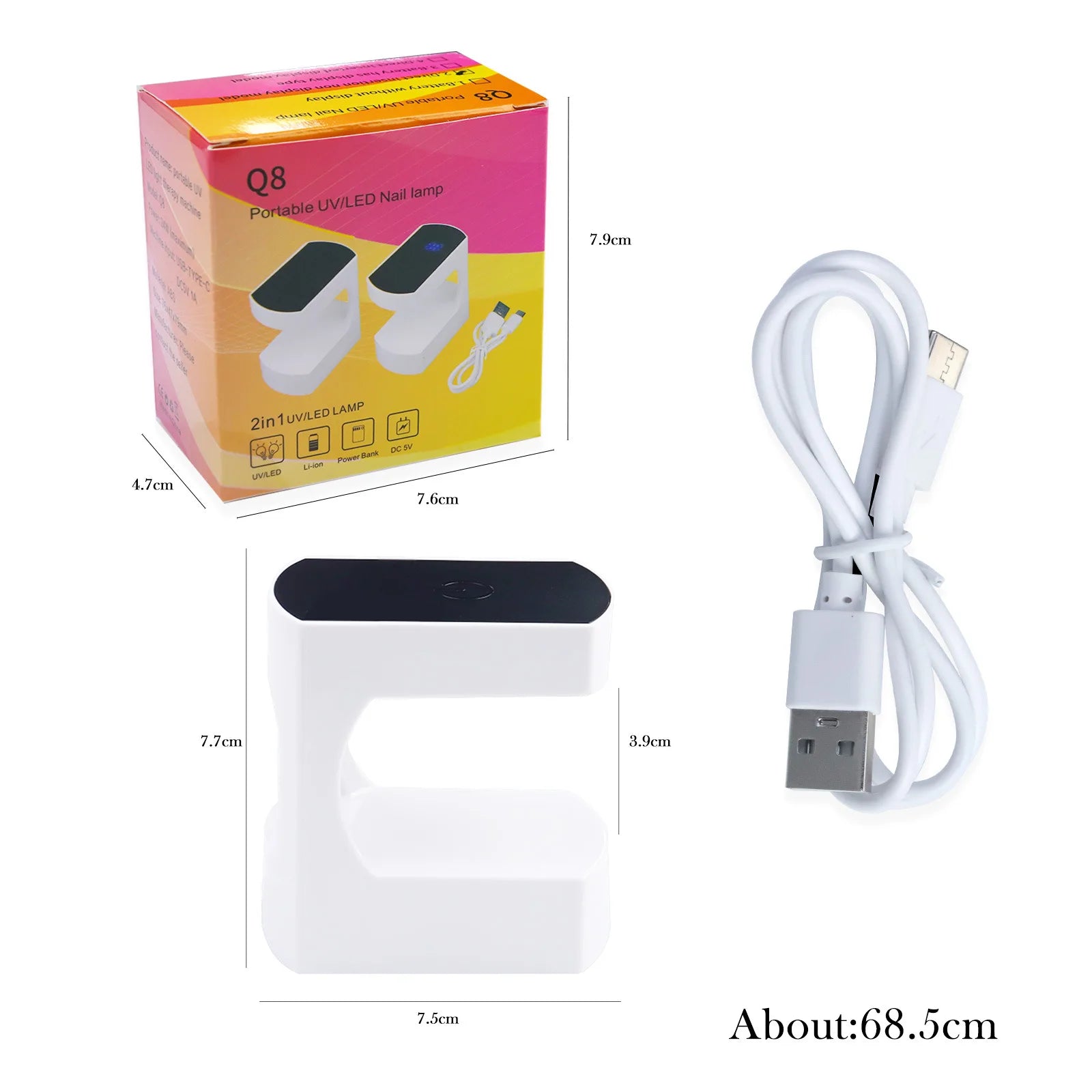 Mini USB Nail Lamp LED & UV – Portable Gel Polish Dryer with Smart Sensor & Fast Curing