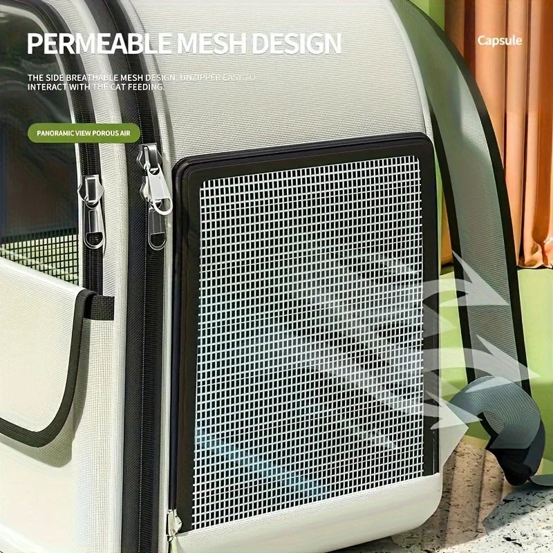 Breathable Mesh Portable Foldable Pet Carrier Backpack for Dog and Cat Outdoor Travel